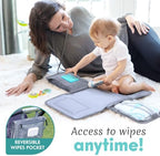 Kopi Baby Portable Diaper Changing Pad with Wipes Pocket, Modern Grey - Image 4