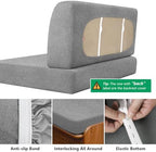 molasofa Leather Like RV Dinette Cushion Covers, RV Booth Seat Cover Stretchable Camper Cushion Couch Covers Washable Slipcovers for Camper Car Bench (2 Bench Cover & 2 Backrest Cover, Lightgray-256) - Image 6