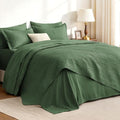 Love's cabin Quilts for Queen Bedspreads, 7 Pieces Bed in a Bag, Dark Green by Lovescabin