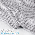Utopia Bedding 100% Cotton Waffle Blanket Queen Size Silver, 90x90 Inch - Image 3