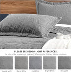 Love's cabin Quilts for Full Bed Grey Bedspreads Bedding Set - Summer Lightweight Bedspread Comforter - Coin Pattern Bedding Coverlet for All Season - 3 Pieces (1 Quilt, 2 Pillow Shams) - Image 5