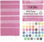 Cacala Lightweight and Thin Turkish Beach Towel 100% Cotton Sand-Free and Quick-Drying Goodness Perfect as an Extra Large Travel Towel, Beach Accessory, or Gift for Beach Lovers, 37 x 70 by CACALA