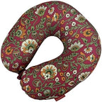 Bookishbunny 2pcs Micro Bead Set U Shaped Neck Travel Pillow 12" x 12" x 4" and Roll Back Pillow Cushion 13" x 7", Various Designs (Chintz) - Image 4