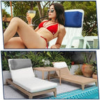 Headrest Pillow for Pool Chaise Lounge, Pool Lounge Pillows Outdoor with Elastic Band for Recliner and Pool Patio Chairs, Head Neck Support Pillow (22x8.6x3.9,White) - Image 4