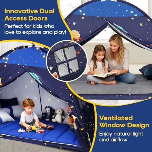 Redants Twin Bed Tent Canopy, Space Indoor Toddler Bed Tent for Kids - Image 4