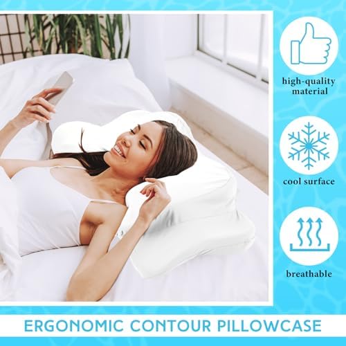 Hahafelt 2 Pcs Cooling Cervical Pillowcase, White, Standard Size - Image 4