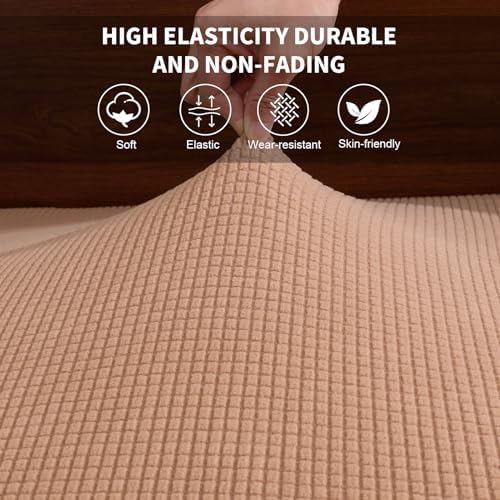 KRFOONN RV Dinette Cushion Covers Stretch Camper Cushions Cover, Brown - Image 4