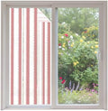 Window Privacy Film Frosted, Pink Red Striped Non-Adhesive Static Cling Window Tint, Farmhouse Vertical Stripes Geometric Insulated Windows Frosted Films for Living Room, 35.4 x 78.7 Inches by Unknown