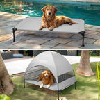 Veehoo Outdoor Dog Bed with Canopy, Cooling Elevated Dog Shade for Outside - Image 6