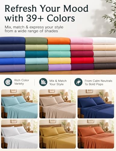 Full Size Sheets, Cooling & Soft Deep Pocket Bed Sheet Set, 4PC - Image 6