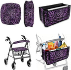 LedBack Purple Leopard Print Rollator Accessories Walker Seat and Backrest Rollbar Covers Walker Storage Bag Universal Accessories for Mobility Scooter by LedBack