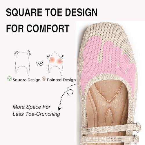 Womens Woven Ballet Flats, Foldable Mary Jane Shoes for Casual Wear - Image 4