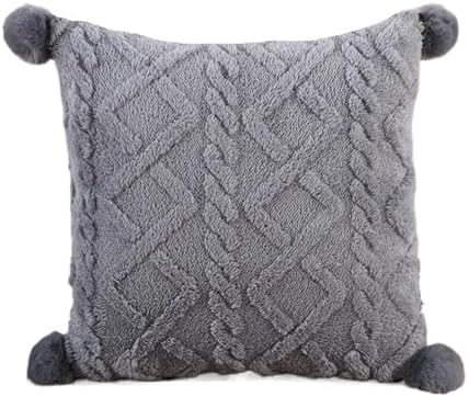 Thickened Taffel Plush Pillow Quilt 2-in-1, Multifunctional Autumn Winter Quilt, Dual Purpose Cushion, Foldable Travel Blanket(Color3,Small) by Unknown
