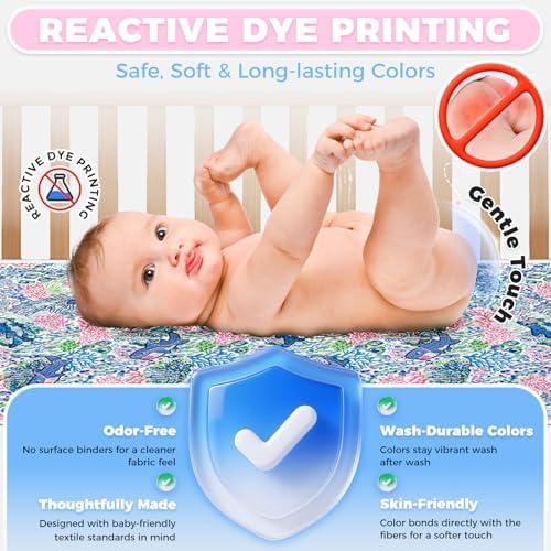 Crib Mattress Protector Viscose from Bamboo 3 Pack, 100% Waterproof Absorbent Crib Mattress Pad Cover for Baby & Toddler, Machine Washable Quilted Toddler Mattress Protector, 52''x28'' - Image 5