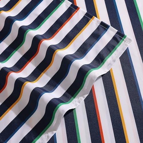 Eddie Bauer Kids - Twin XL Sheet Set for Kids with Fitted Sheet & Pillowcase, Soft Microfiber Bedding, Fully Elastic Deep Pocket, Stripes Game - Image 7