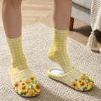 Womens Fuzzy Slipper with Socks Warm Cozy House Slipper and Socks Set Plush Winter Shoes for Indoor - Image 3