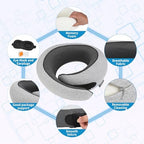 100% Memory Foam Neck Travel Pillow, Neck Pillow Airplane with Eye Mask & Ear Plugs, Ergonomic Portable Design, 360° Support Stowable Pillows Best for Travel Pillow for Plane, Car, Home, Work - Image 3
