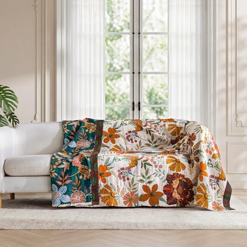 LUTBM Boho Throw Blanket for Bed 60"x80", 100% Cotton Cozy Couch Blankets - Image 5