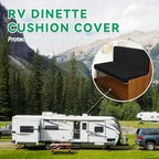 molasofa Leather Like RV Dinette Cushion Covers, RV Booth Seat Cover Stretchable Camper Cushion Couch Covers Washable Slipcovers for Camper Car Bench (2 Bench Cover & 2 Backrest Cover, Black-256) - Image 3