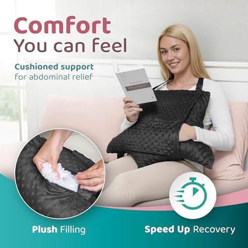 Zomaple 2pc Hysterectomy Pillow with Strap & Gel Pack for Recovery Support - Image 3