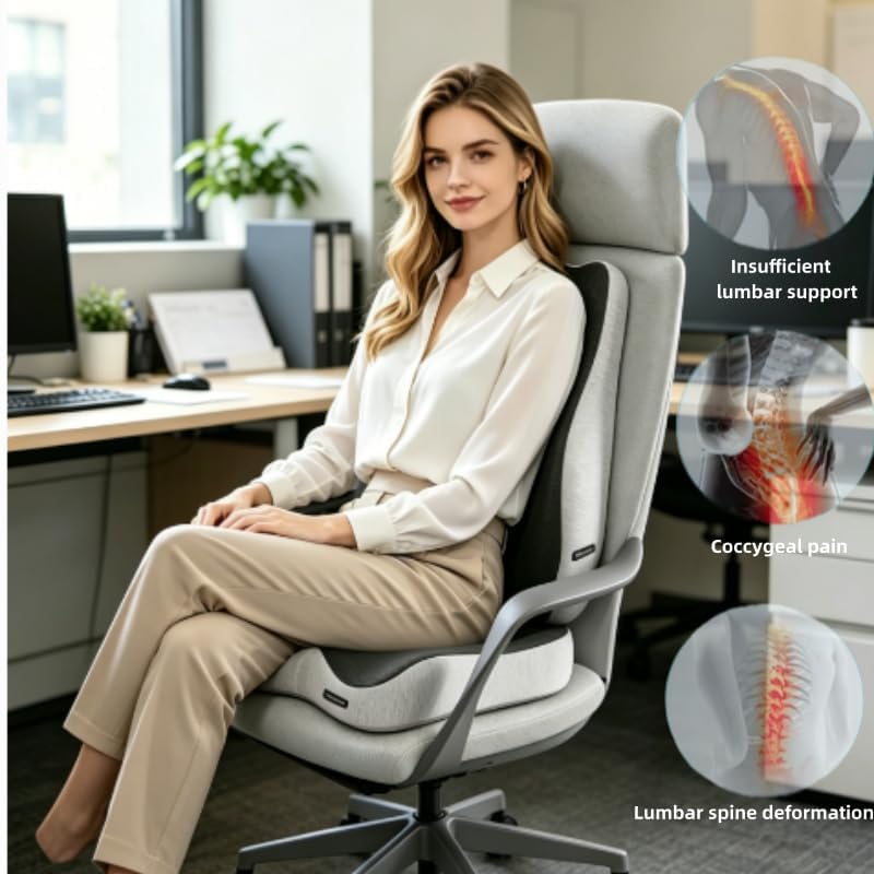 Coccyx Seat Cushion, Sciatica Pain Relief Tailbone Cushion for Office Chair, Car Seat, and Home Seat, Office Chair Cushions for Back and Butt(Dark Grey) - Image 4