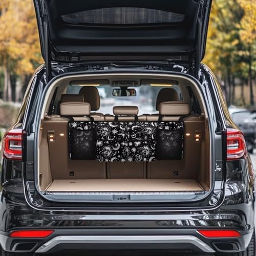 Dreaweet Sun and Moon Car Accessories Cute Trunk Organizer for Car Women Hanging Car Trunk Organizers with Pockets Seat Back Waterproof Car Storage Trunk Organizer for SUV Truck Sedan Minivan - Image 2
