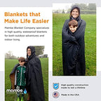 Mambe Extra Large Extreme Weather Hooded Blanket Navy and Charcoal - 100% Waterproof and Windproof with Premium Stuff Sack - for Stadiums and Watching Sports Activities - Machine Washable Fleece - Image 6