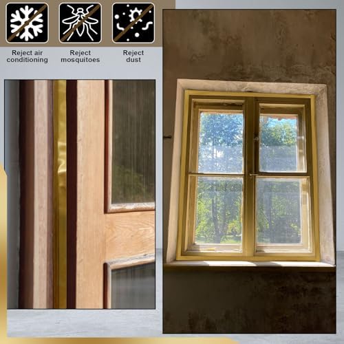Zonon 1-1/8" W x 70.87' L Spring Bronze Weather Stripping Metal Brass Weather Strip Copper Weatherstripping for Exterior Old Door or Window Seal with Mounting Nails(Flat) - Image 5