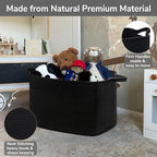 Goodpick 85L Large Woven Rope Blanket Basket, Rectangle, Black - Image 6