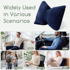HIGOGOGO Lumbar Support Pillow for Recliner Chair, Bow Knot Shaped Back Support Cushion, Striped Corduroy Soft Decorative Lumbar Pillow for Office Chair, Sofa, Car, Bed, Living Room - Navy - Image 5