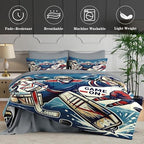WeCozy Full Comforter Set with Sheets, 7 Pieces Hockey Vintage Bedding - Image 5