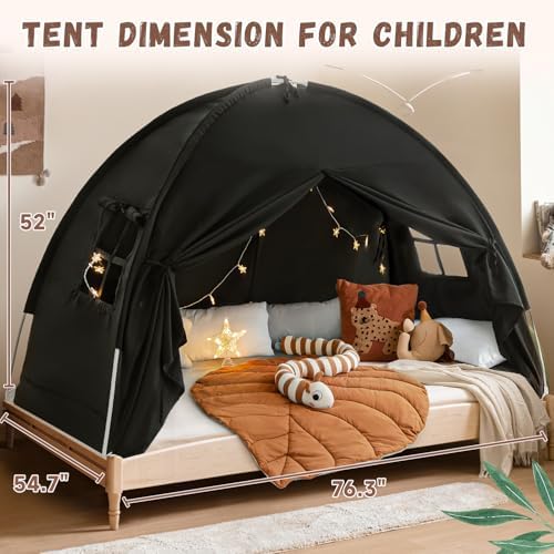 Full Size Bed Canopy Toddler Bunk Bed Tents Dream Privacy Floor Tent Indoor - Image 2