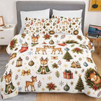 HOSIMA Christmas Deer King Quilt,Cute Holiday Bedspread for Room Decor. - Image 3