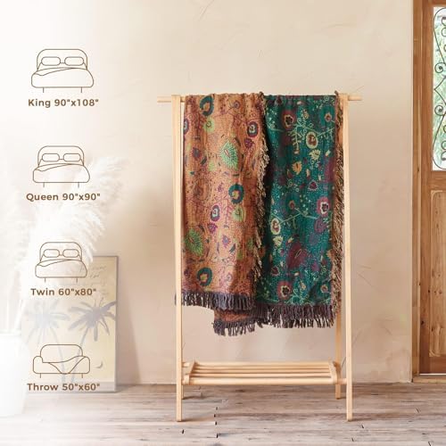 LUTBM Boho Throw Blanket for Bed 60"x80", 100% Cotton Cozy Couch Blankets - Image 6