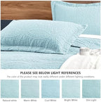 Love's cabin California King Size Quilt Set Spa-Blue Bedspreads - Soft Summer Lightweight Polyester Bedspread- Modern Style Coin Pattern Coverlet for All Season - 3 Piece (1 Quilt, 2 Pillow Shams) - Image 5