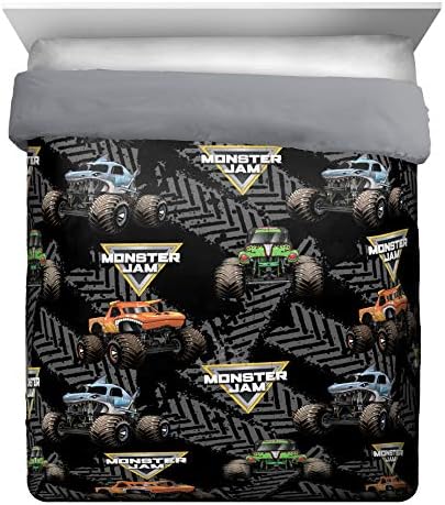 Jay Franco Monster Jam 5 Piece Queen Bed Set - Includes Comforter & Sheet Set - Grave Digger & Megalodon - Super Soft Fade Resistant Microfiber - Image 3
