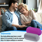Geelin 2 Pcs Micro Bead Roll Pillow Bolster Neck Support,Purple.Grey - Image 4