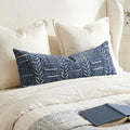 BlissBlush Decorative Long Lumbar Pillow Cover 14x36 for Bed, Navy Blue Soft Woven Chenille Accent Pillow Cover for Bedroom Couch Sofa, Textured Farmhouse Boho Cushion Cover by BlissBlush