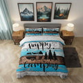 Castle Fairy RV Camper Duvet Cover Twin Size,Happy Camping Wild Adventure Comforter Cover with 1 Pillowcase for Boys Girls,Farmhouse Style Wood Barn Soft Breathable Bed Cover Room Decor,No Comforter by CastleFairy