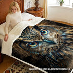 Owl Sherpa Blanket Wisdom Animal Print Throw Blanket for Teens Men Soft Warm Cozy 50x60 Inches Night Aesthetic Design Study Room Bedroom Decor Gift for Birthday Housewarming Anniversary - Image 3