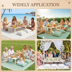 RYCHIC Extra Large Outdoor Boho Picnic Blanket with Table Runner and 6 Throw Pillows Covers for Outdoor Essentials Beach Accessories Set Oversized Manta Yard Outside Mat Wedding Party Decor Pink - Image 6