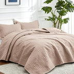 Love's cabin Oversized King Size Quilt Bedding Set Burlwood Bedspreads - Oversized King Lightweight Bedspread Comforter - Coin Pattern Coverlet for All Season - 3 Pieces (1 Quilt, 2 Pillow Shams) - Image 2