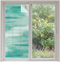 Window Privacy Film Frosted, Green Ombre Non-Adhesive Static Cling Window Tint, Modern Minimalist Abstract Gradient Art Insulated Windows Frosted Films for Living Room, 35.4 x 78.7 Inches by Unknown
