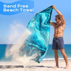 4 Packs Microfiber Oversized Lightweight Thin Beach Towel Sandproof Compact Quick Dry Clearance Towels Extra Large Sand Free Travel Essentials Accessories Women Gift Purple Mandala Turtle Glaxy Coast - Image 4