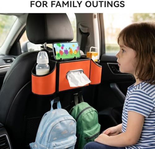 Back Seat Car Organizer, Nappa Leather Seat Organizer with Cup Holders - Image 6