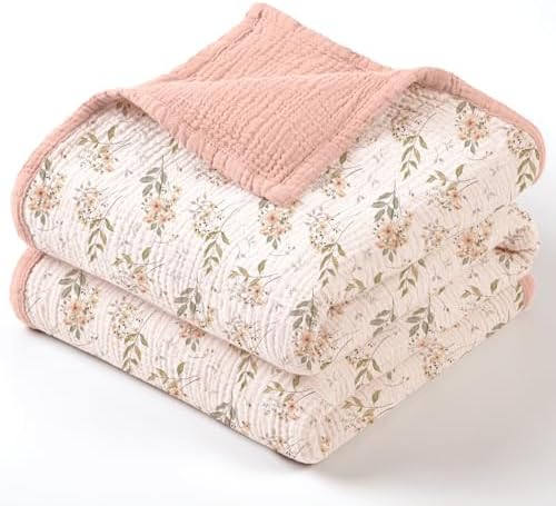 lulumoon Muslin Baby Blanket for Girls: Soft Lightweight Toddler Blanket by Lulumoon