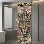 Window Privacy Film Frosted, Leopard Print Static Cling Door Window Covering, Vintage Peony Flower Chic Cheetahs Texture UV Blocking Windows Film for Office, Hotel, Bedroom, 29.5 x 78.7 Inches - Image 5