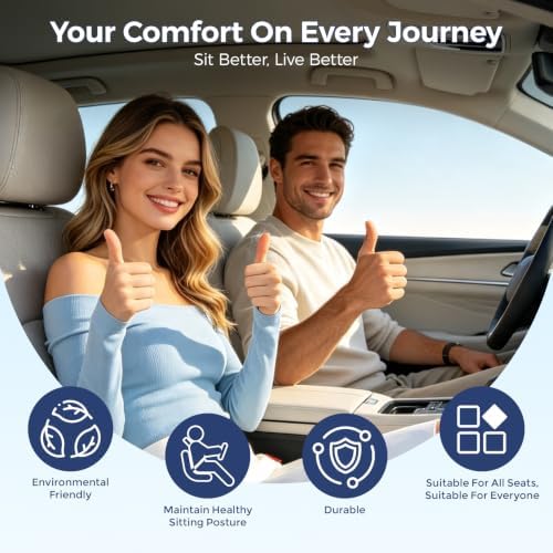 BABUR Thin Memory Foam Seat Cushion - Non-Slip Car Seat Pad for Driving - Image 3