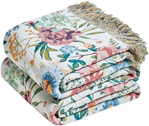 LUTBM Boho Throw Blanket for Bed 60"x80", All Season Cotton Couch Blankets by LUTBMFindYourFreeSpiritatHome