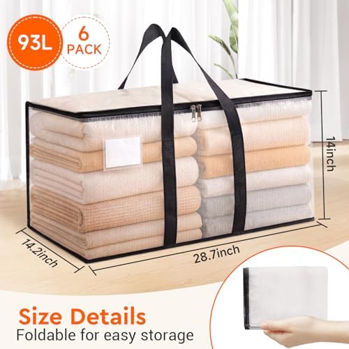 BlissTotes Moving Bags, 93L 6-Pack Storage Bags, Moving Boxes - Image 2
